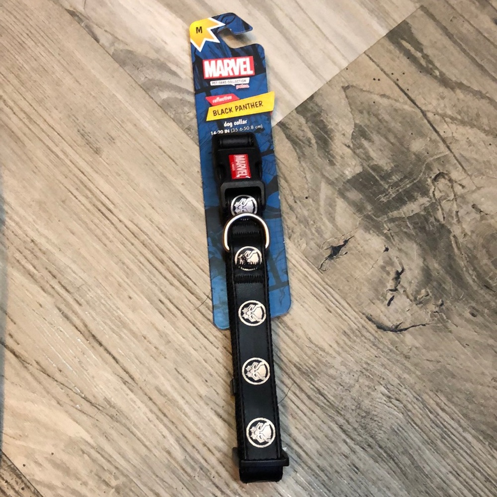 Black Panther Marvel Dog Collar Medium NWT